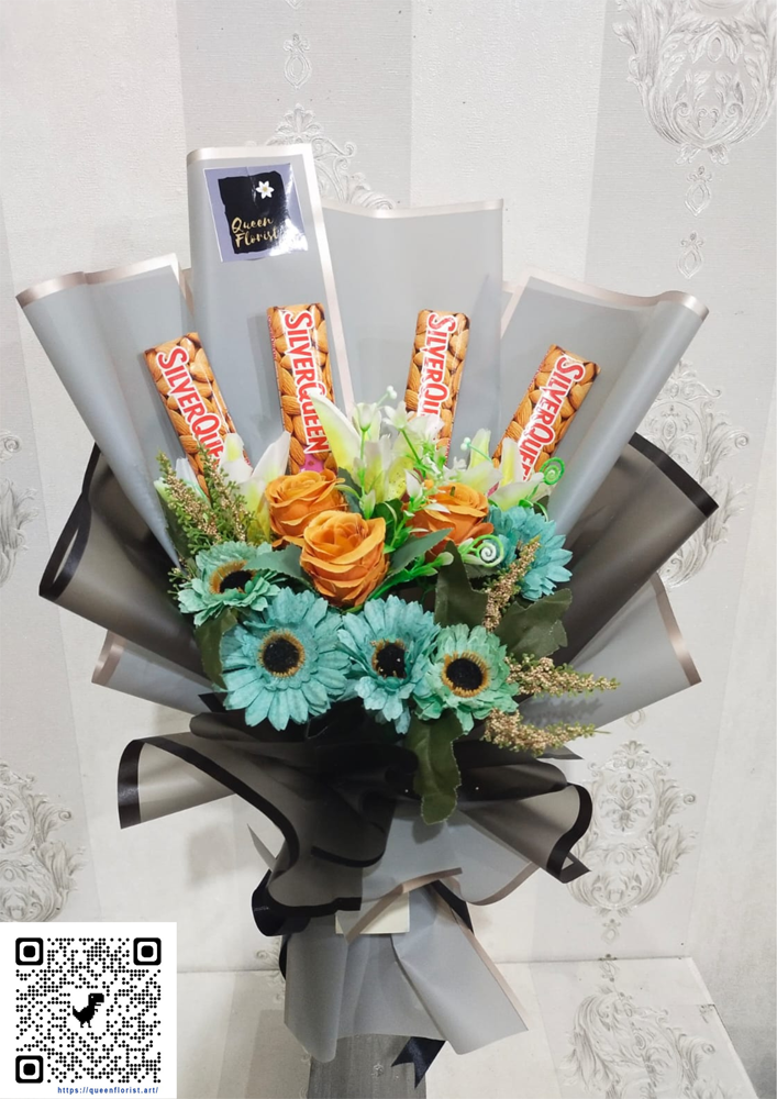 Medium Bouquet + Coklat (Artificial)